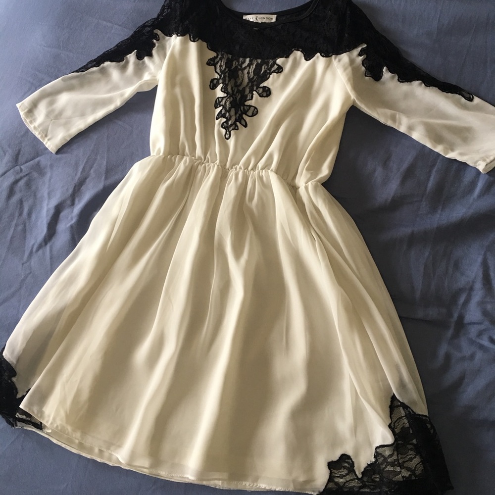 Rare London black and white silk dress